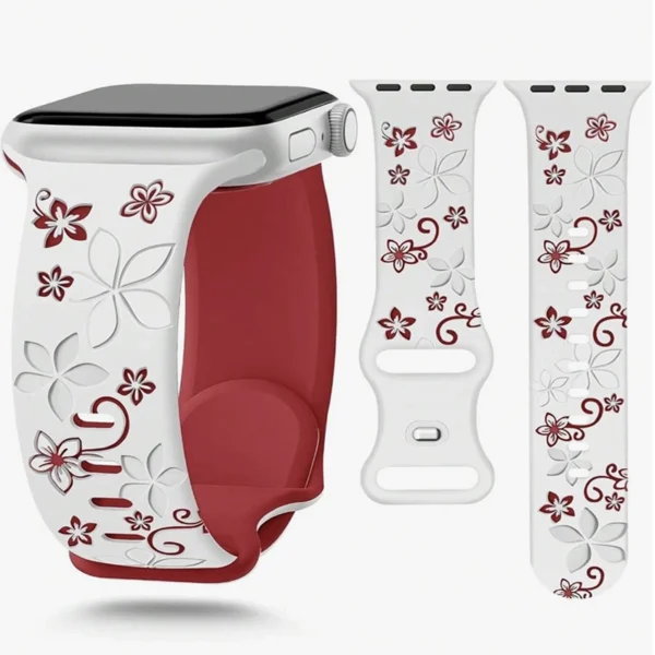 Bracelet Nayla – Fleur Gravée pour Apple Watch