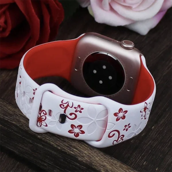 Bracelet Nayla – Fleur Gravée pour Apple Watch - Image 3