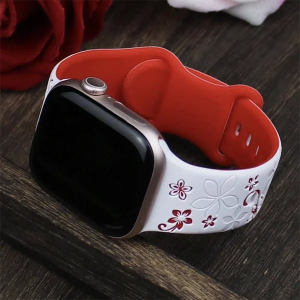 Bracelet Nayla – Fleur Gravée pour Apple Watch - Image 2