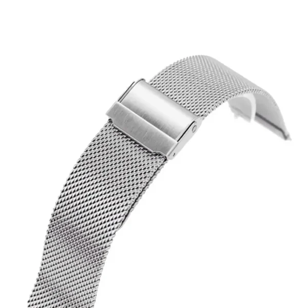 Bracelet Zewani en titane sablé pour montre, au design minimaliste avec maille milanaise et fermoir sécurisé, compatible entre-cornes 14 à 24 mm, élégant et confortable