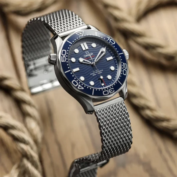 Bracelet Zewani en titane sablé pour montre, au design minimaliste avec maille milanaise et fermoir sécurisé, compatible entre-cornes 14 à 24 mm, élégant et confortable
