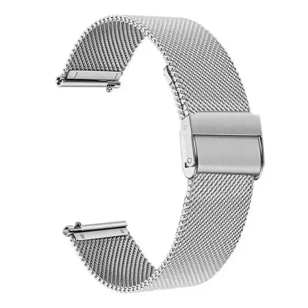 Bracelet Zewani en titane sablé pour montre, au design minimaliste avec maille milanaise et fermoir sécurisé, compatible entre-cornes 14 à 24 mm, élégant et confortable