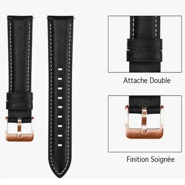 Bracelet Zuberi – Cuir Noir Véritable Haut de Gamme - Image 3
